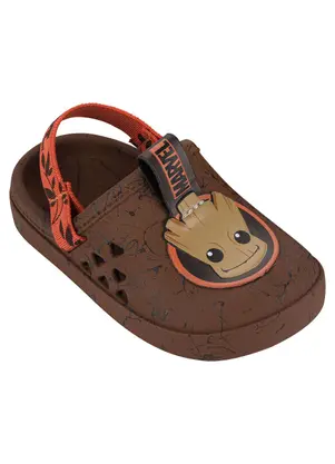 Grendene Kids - Sandália Babuche Infantil Marvel Round Marrom - GRENDENE KIDS