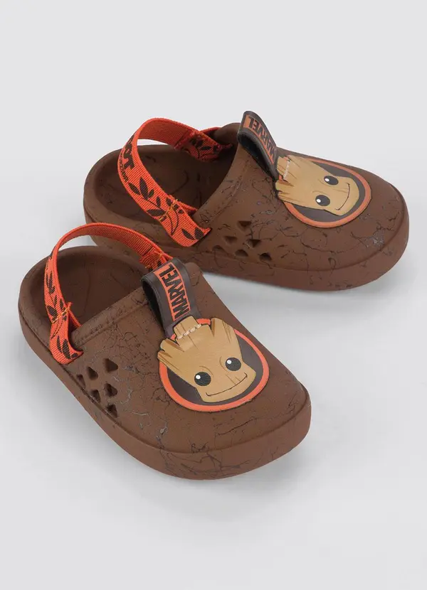 Grendene Kids - Sandália Babuche Infantil Marvel Round Marrom 4