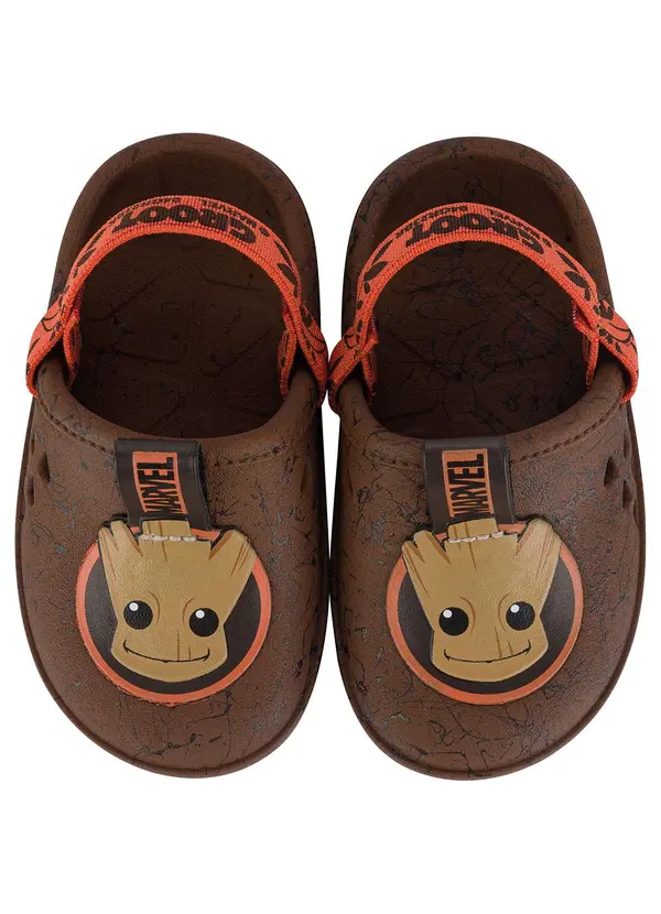 Grendene Kids - Sandália Babuche Infantil Marvel Round Marrom 6