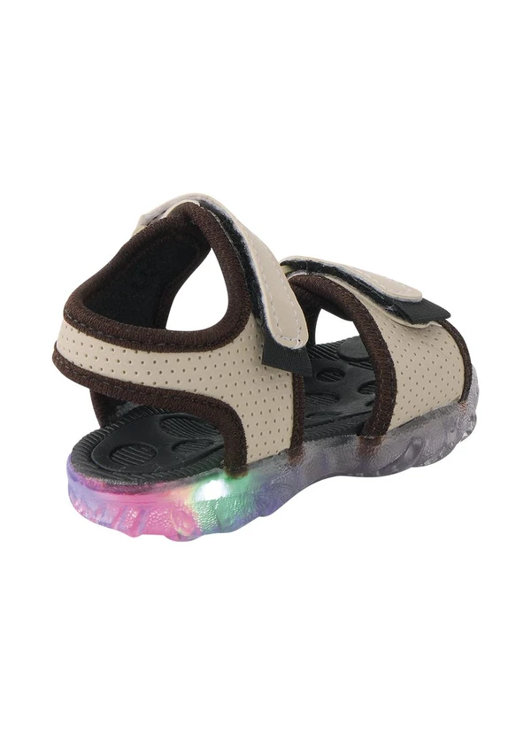 Perfecta - Sandália Infantil Bege com Luzinha 2