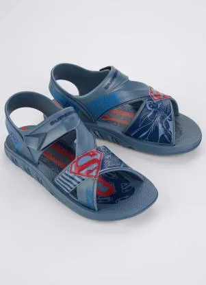 Grendene Kids - Sandália Infantil Liga da Justiça Combat Azul - GRENDENE KIDS