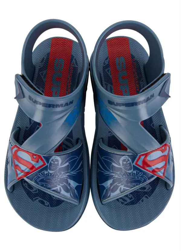 Grendene Kids - Sandália Infantil Liga da Justiça Combat Azul 4