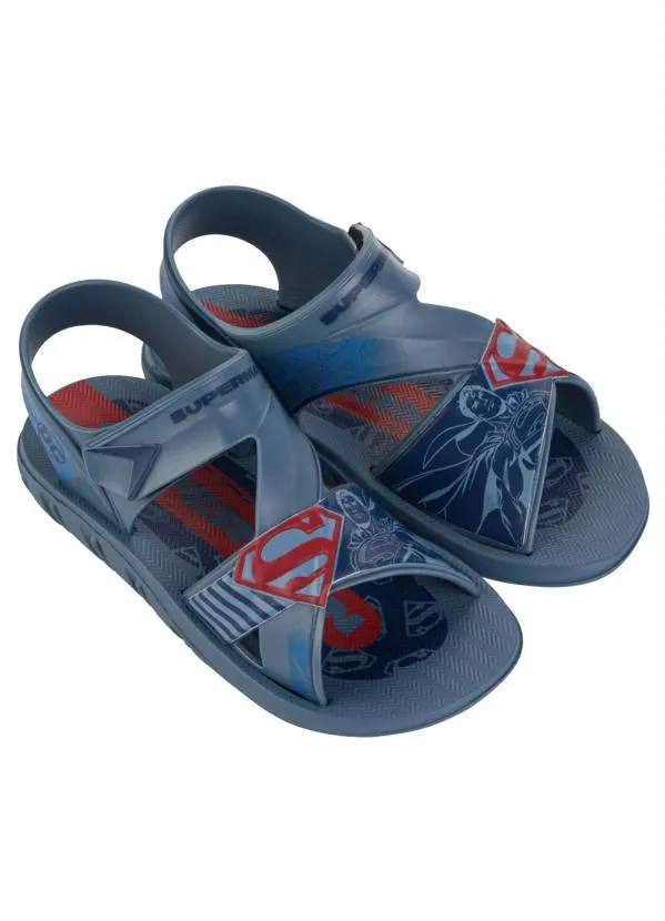 Grendene Kids - Sandália Infantil Liga da Justiça Combat Azul 5