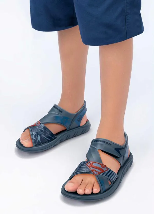 Grendene Kids - Sandália Infantil Liga da Justiça Combat Azul 6