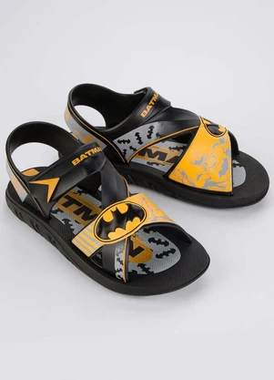 Grendene Kids - Sandália Infantil Liga da Justiça Combat Preto - GRENDENE KIDS