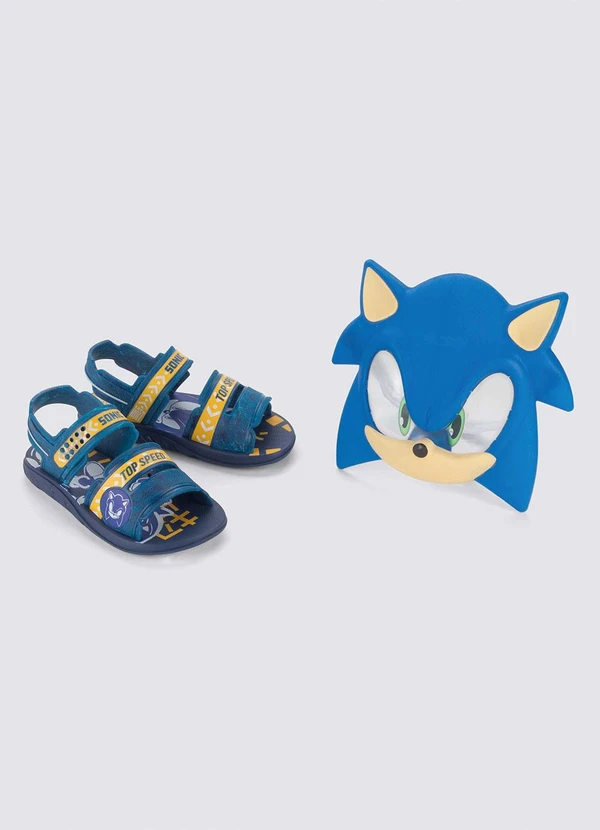 Grendene Kids - Sandália Infantil Sonic Mask Azul