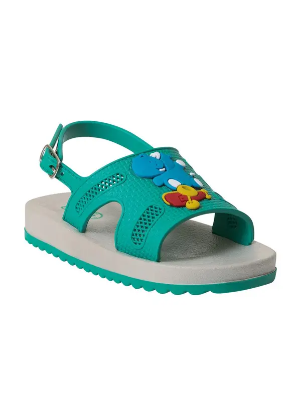 Perfecta - Sandália Infatil Verde com Palmilha Macia