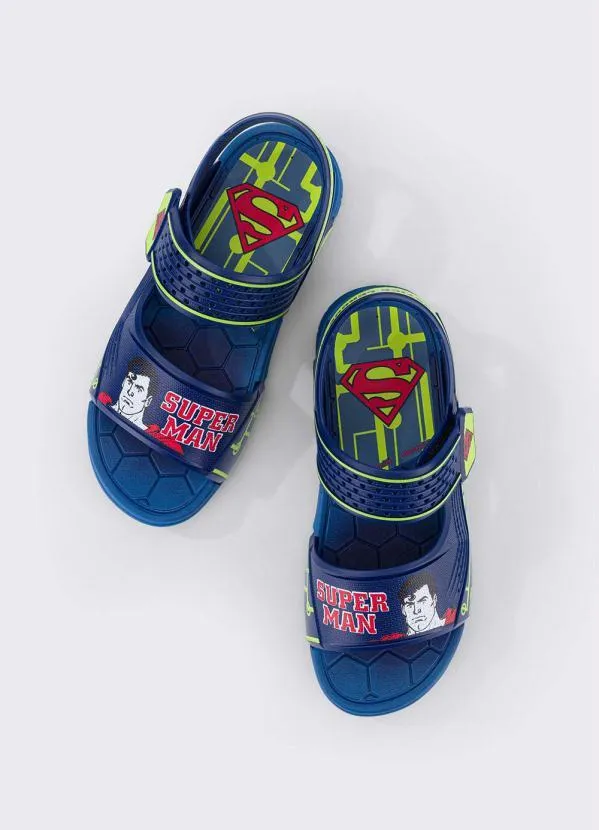 Grendene Kids - Sandália Liga da Justiça Hero Faces Azul 3