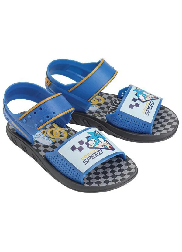Grendene Kids - Sandália Sonic Gold Azul 2