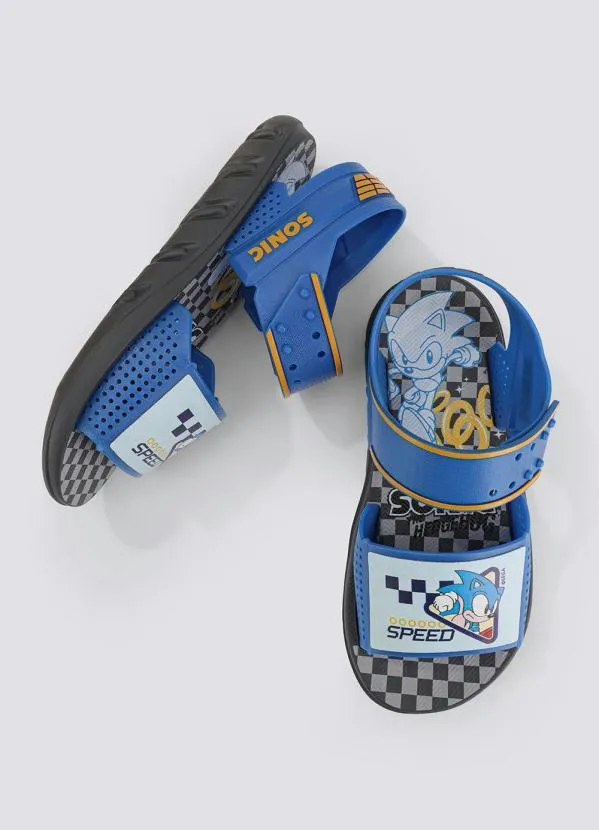 Grendene Kids - Sandália Sonic Gold Azul 3
