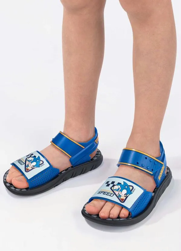 Grendene Kids - Sandália Sonic Gold Azul 4