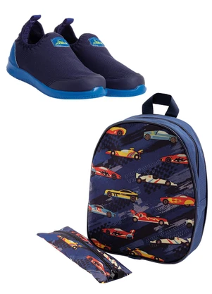 Perfecta - Kit Infantil Tênis + Mochila + Estojo Azul - PERFECTA