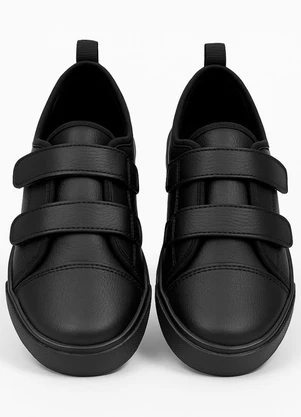 Vida Costeira - Tênis Casual Preto com Duplo Velcro Preto - VIDA COSTEIRA