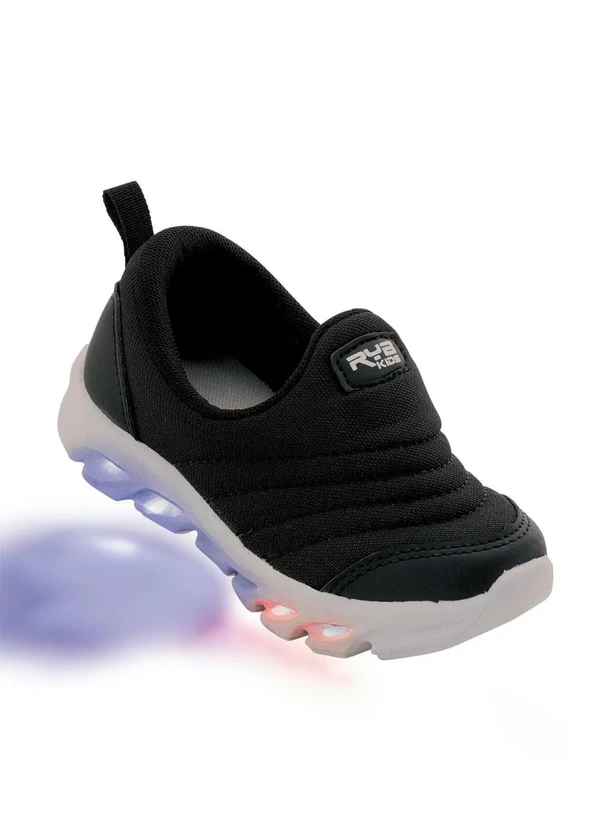Perfecta - Tênis Fantil Preto com Luzinhas no Solado
