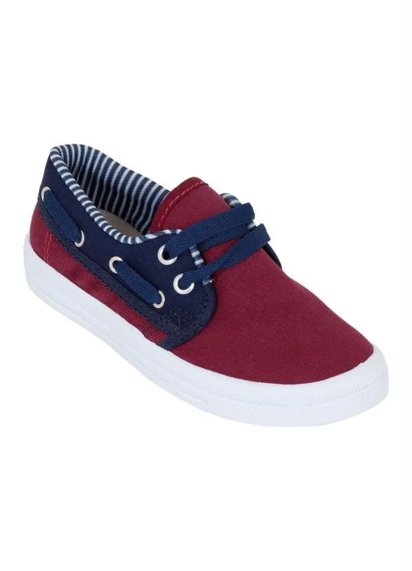Perfecta - Tênis Infantil Bordô com Detalhe de Cadarço