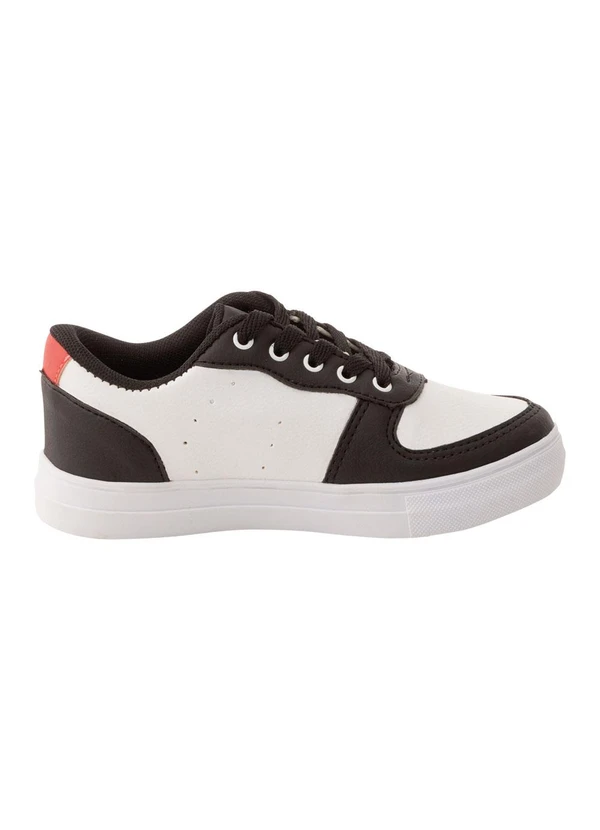 Perfecta - Tênis Infantil Branca e Preta em Sintético 3