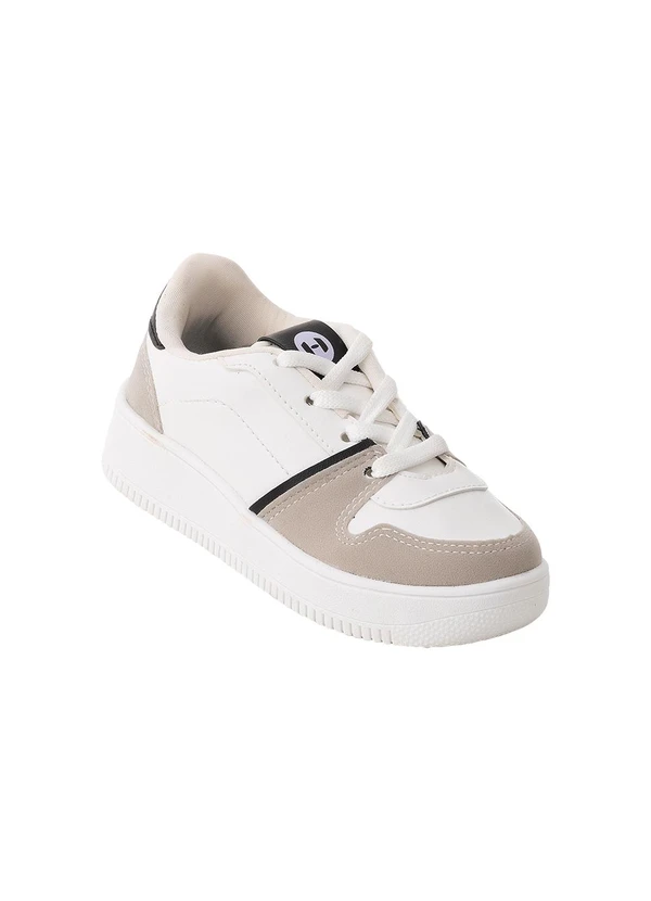 Perfecta - Tênis Infantil Branco com Detalhe de Camurça