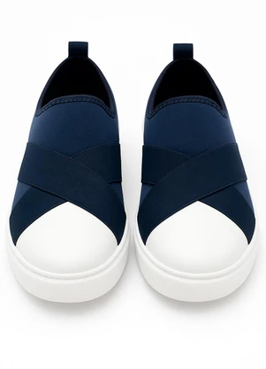 Vida Costeira - Tênis Infantil Casual Faixas Azul Marinho - VIDA COSTEIRA