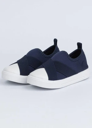 Vida Costeira - Tênis Infantil Casual Faixas Azul Marinho - VIDA COSTEIRA