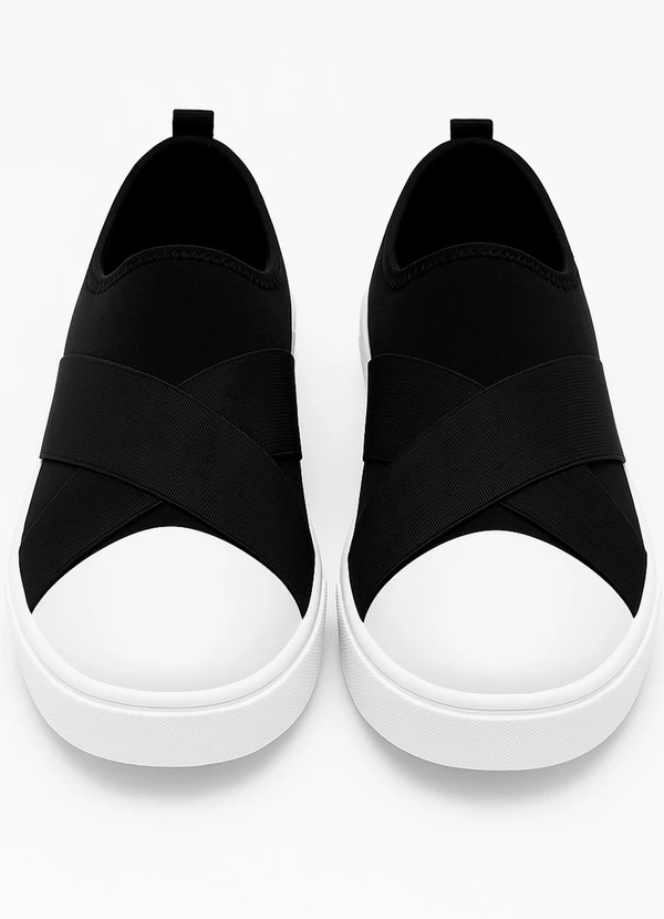 Vida Costeira - Tênis Infantil Casual Faixas Preto