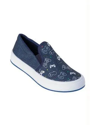 Perfecta - Tênis Infantil Jeans com Estampa de Game - PERFECTA