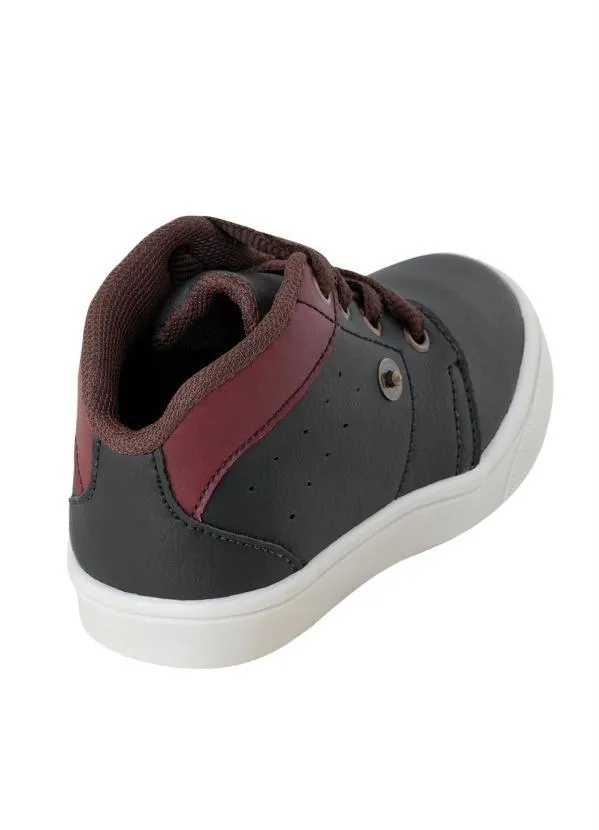 Perfecta - Tênis Infantil Preto com Detalhe em Bordô 2