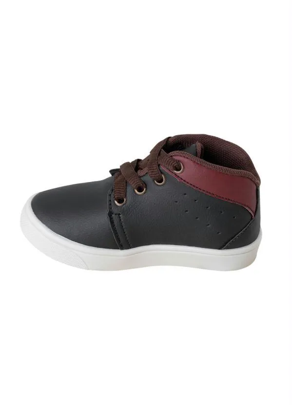 Perfecta - Tênis Infantil Preto com Detalhe em Bordô 3