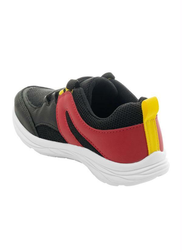 Perfecta - Tênis Infantil Preto com Detalhe em Vermelho 2