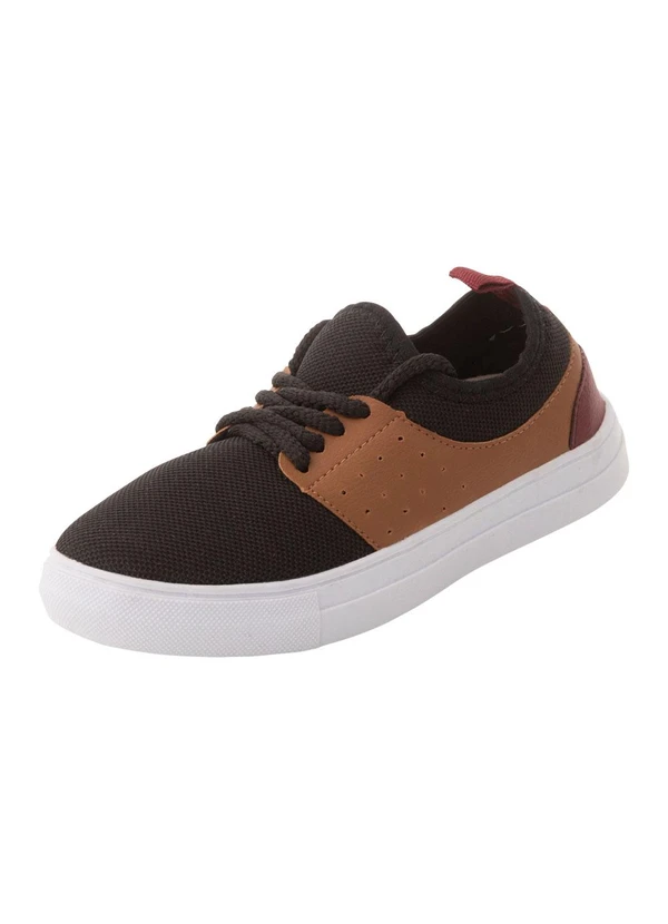 Perfecta - Tênis Infantil Preto em Sintético e Tecido