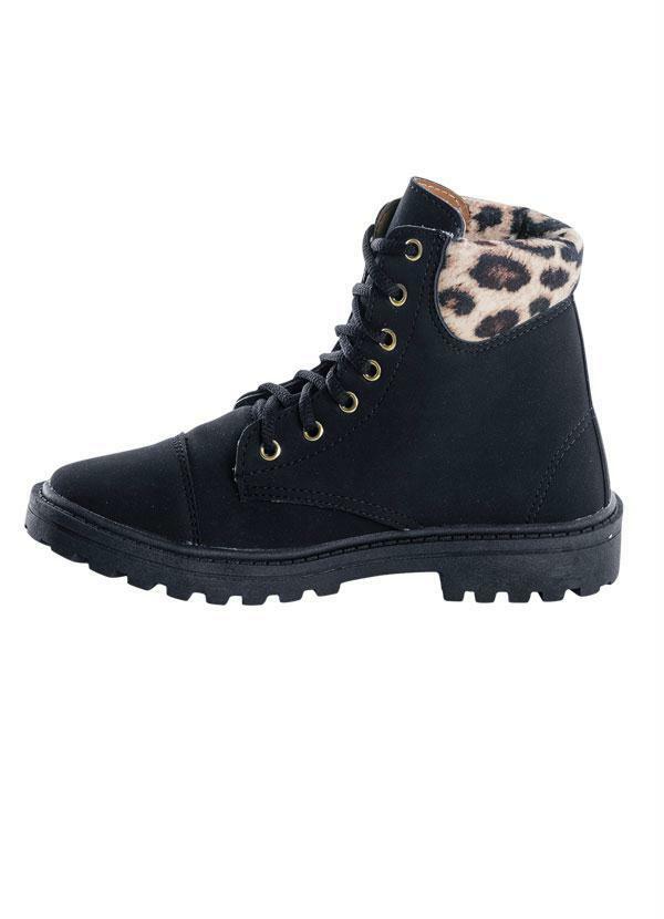 Outlet - Bota Animal Print Onça e Preta com Cadarço 3