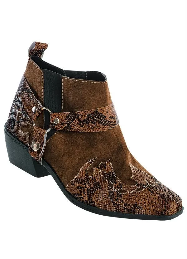 Perfecta - Bota Cano Curto Cowboy Marrom Masculina