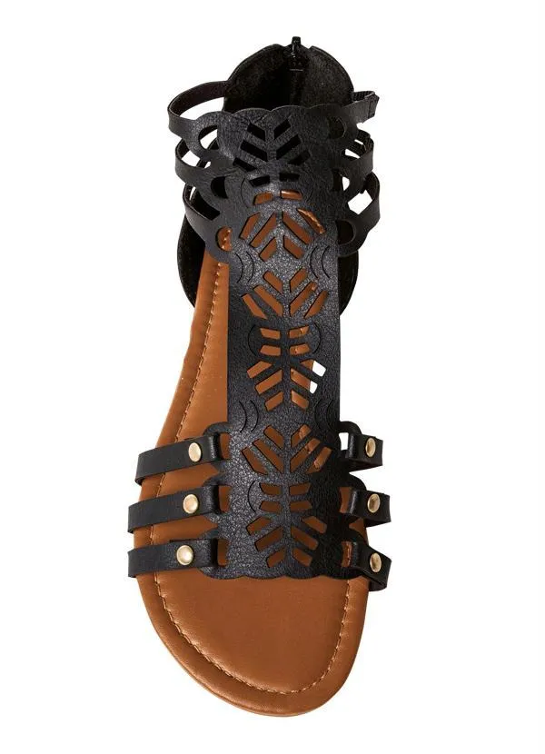 Perfecta - Rasteira Preta com Detalhe de Tachas 4