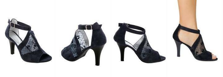 Sandlia Preta com Detalhe de Renda