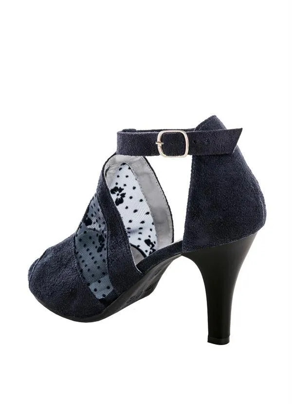 Perfecta - Sandália Preta com Detalhe de Renda 2