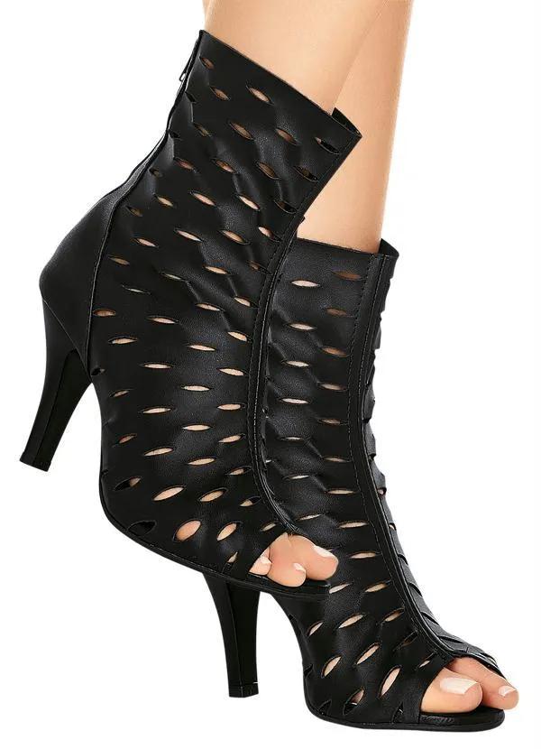 Outlet - Open Boot Preto com Detalhes Vazados 2