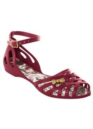 Perfecta - Sandália Bordô Detalhe Laço - PERFECTA