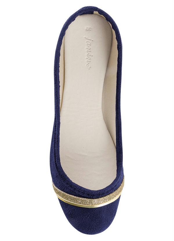 Outlet - Sapatilha com Detalhe Dourado Marinho 4