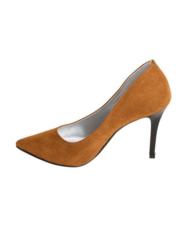 Outlet - Scarpin Caramelo em Camurça Sintética 3