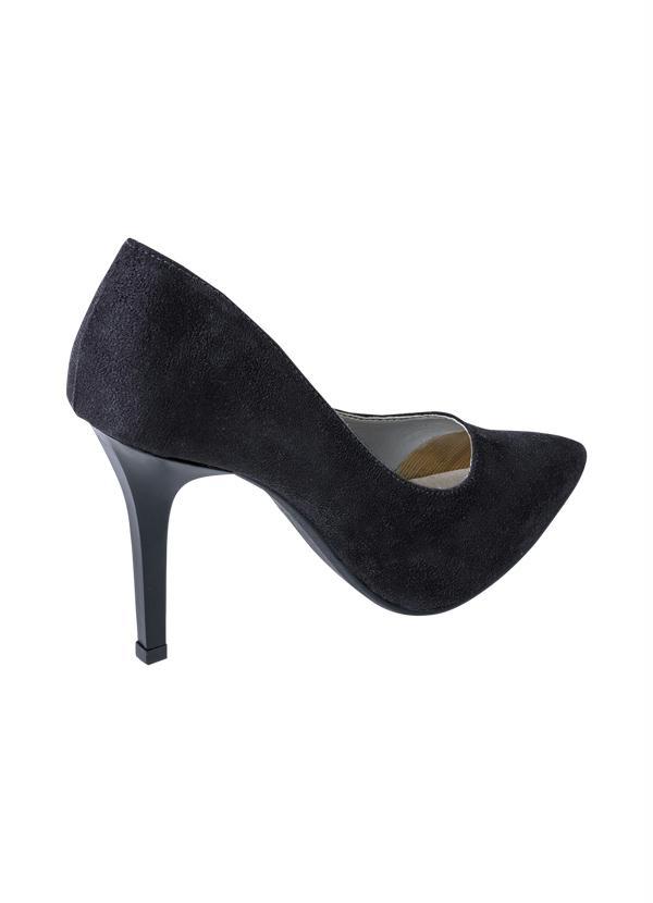 Outlet - Scarpin Preto em Camurça Sintética 2
