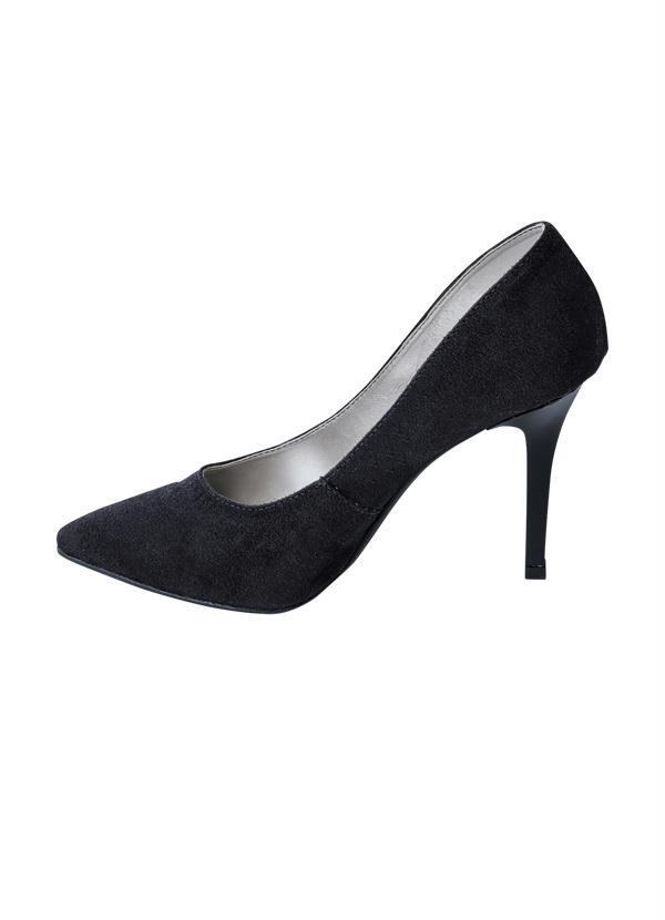Outlet - Scarpin Preto em Camurça Sintética 3
