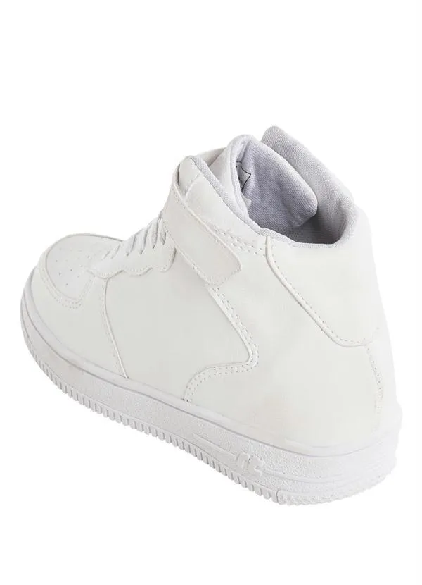 Tênis Masculino Casual De Cano Alto - Branco Para Caminhada E Esporte