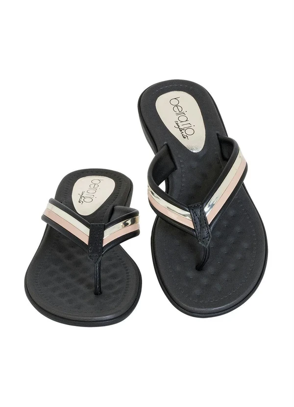 Beira Rio - Tamanco Beira Rio Preto com Detalhe Dourado 4