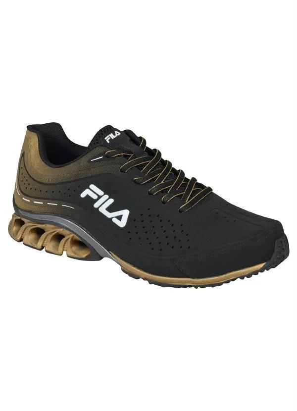 Fila - Tênis Fila Cage Python Preto e Dourado