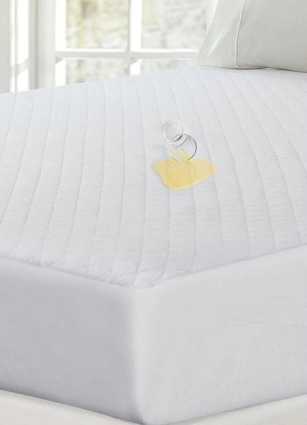 Lar e Lazer - Protetor de Colchão Impermeável Branco Solteiro 2