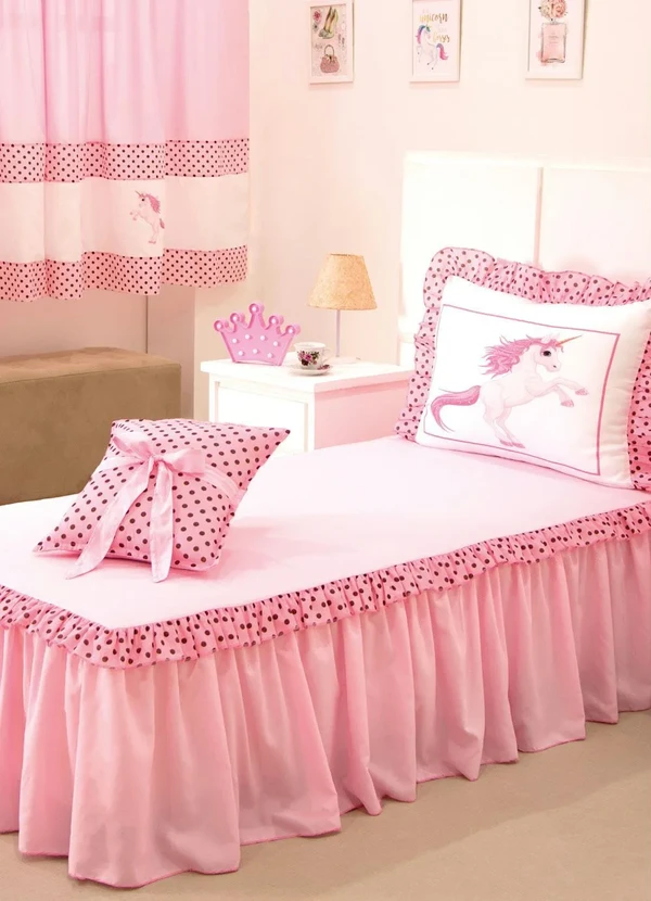 Lar e Lazer - Jogo de Colcha Unicórnio Solteiro 3 Peças