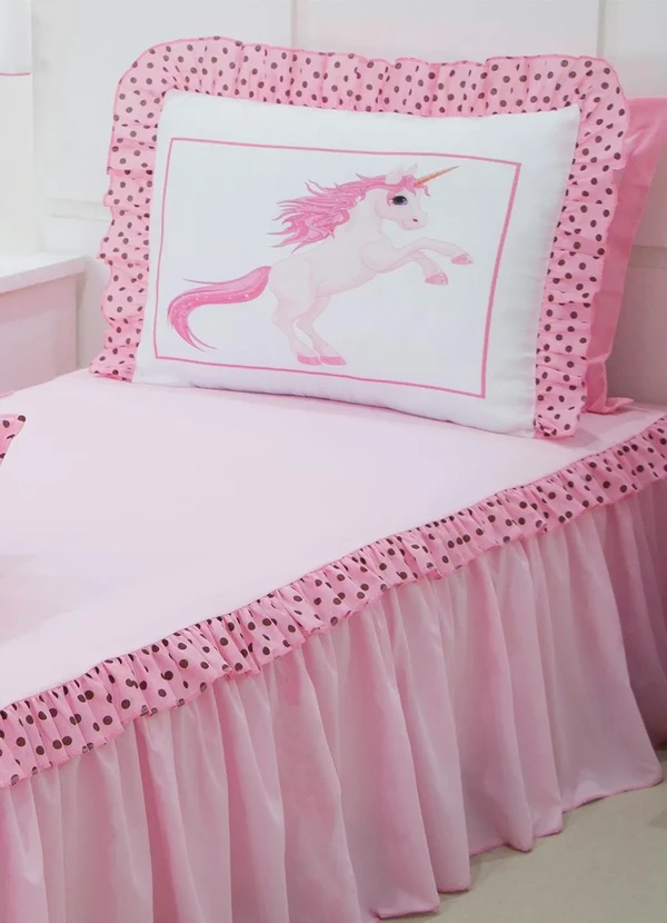Lar e Lazer - Jogo de Colcha Unicórnio Solteiro 3 Peças 2