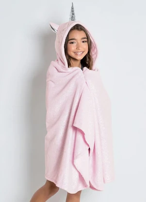 Mundo Lar - Manta Kids com Touca Unicórnio 76x152 cm - MUNDO LAR