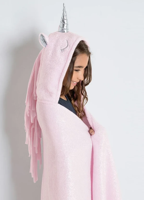 Mundo Lar - Manta Kids com Touca Unicórnio 76x152 cm 3