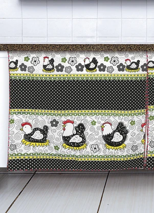 Lar e Lazer - Cortina para Pia Galinha 150x70 cm - LAR E LAZER