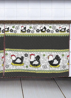 Lar e Lazer - Cortina para Pia Galinha 150x70 cm - LAR E LAZER